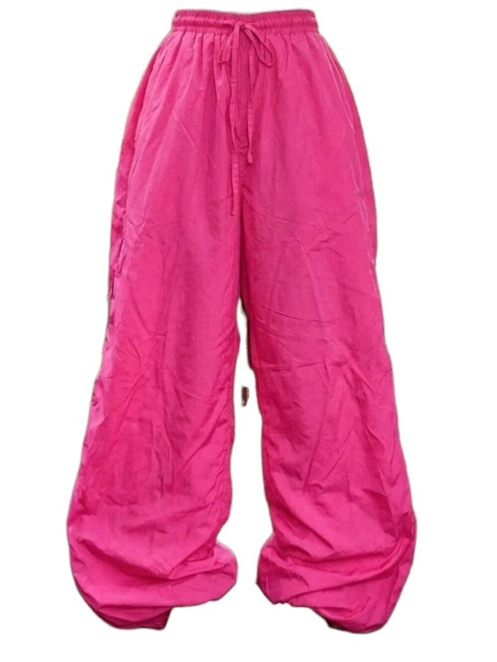90's Shapewear Windbreaker Pants Bubblegum Pink Nylon Vintage +Size Swishy Pants